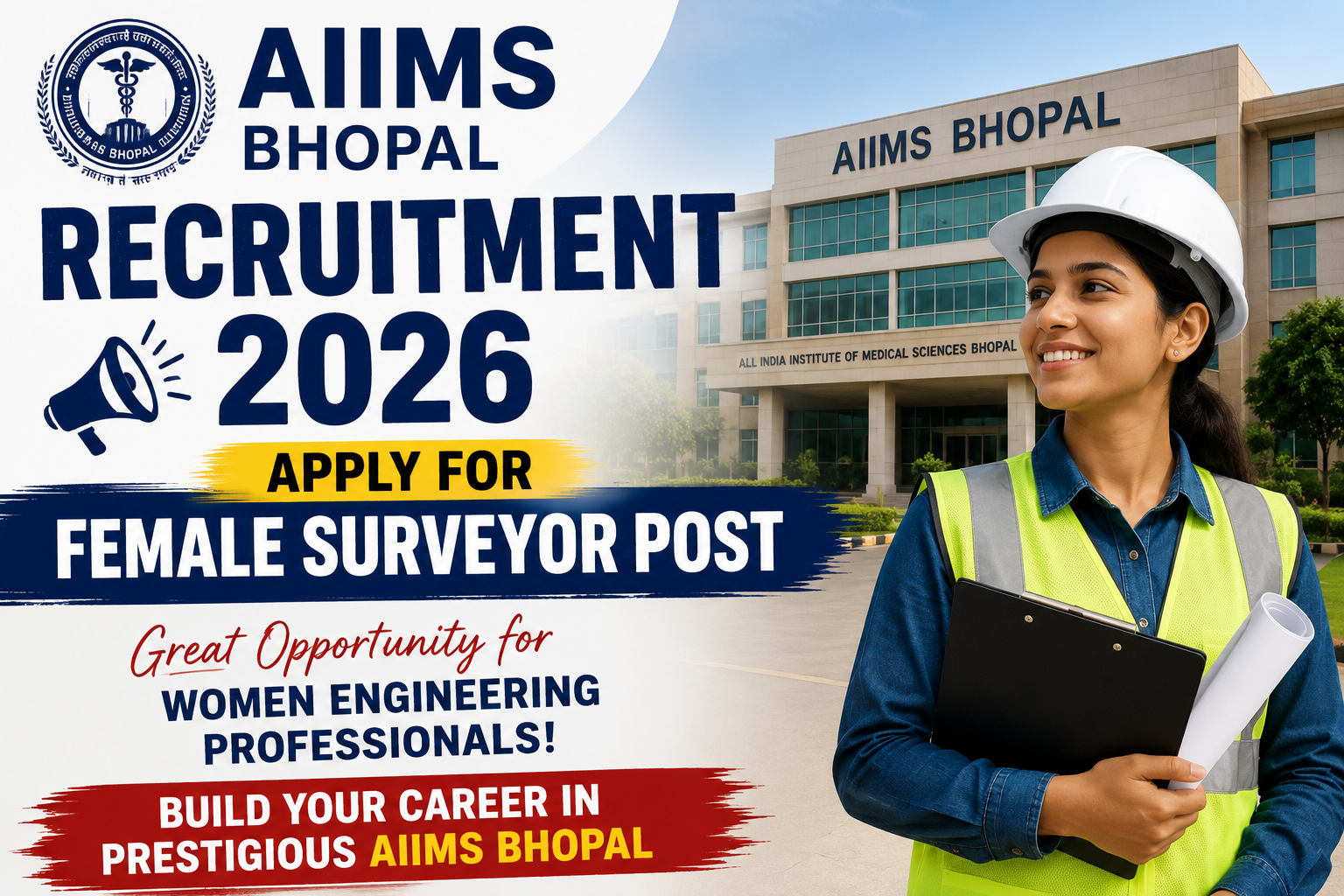 AIIMS Bhopal Recruitment 2026: Apply for Female Surveyor Post
