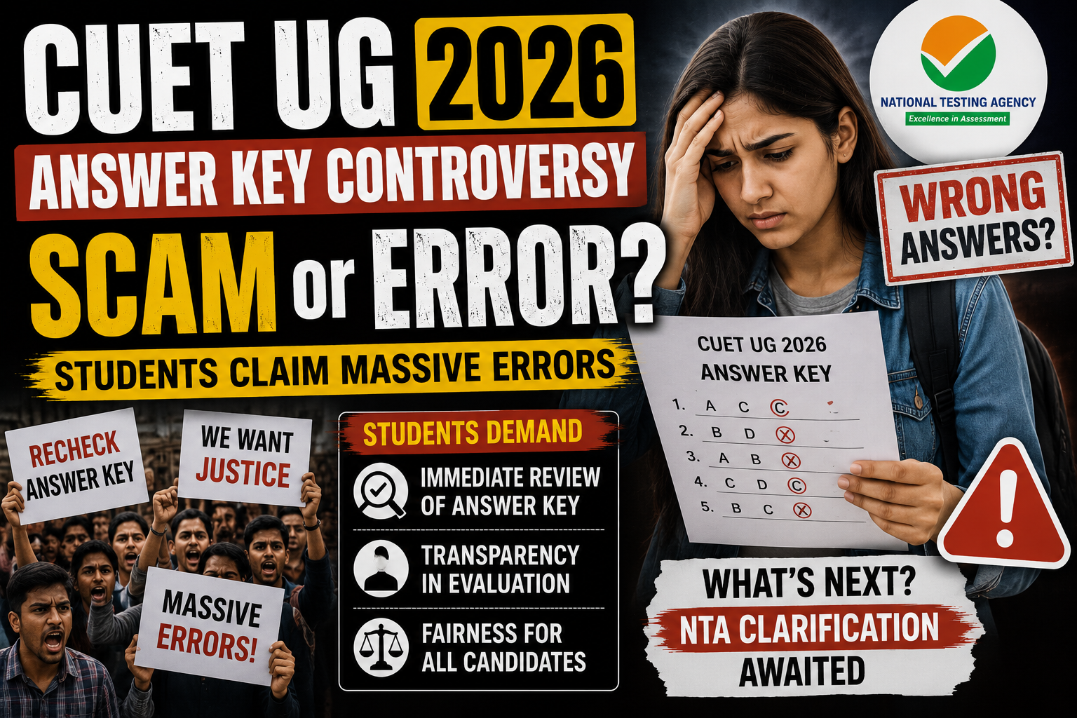CUET UG 2026 Answer Key Controversy Scam or Erorr?