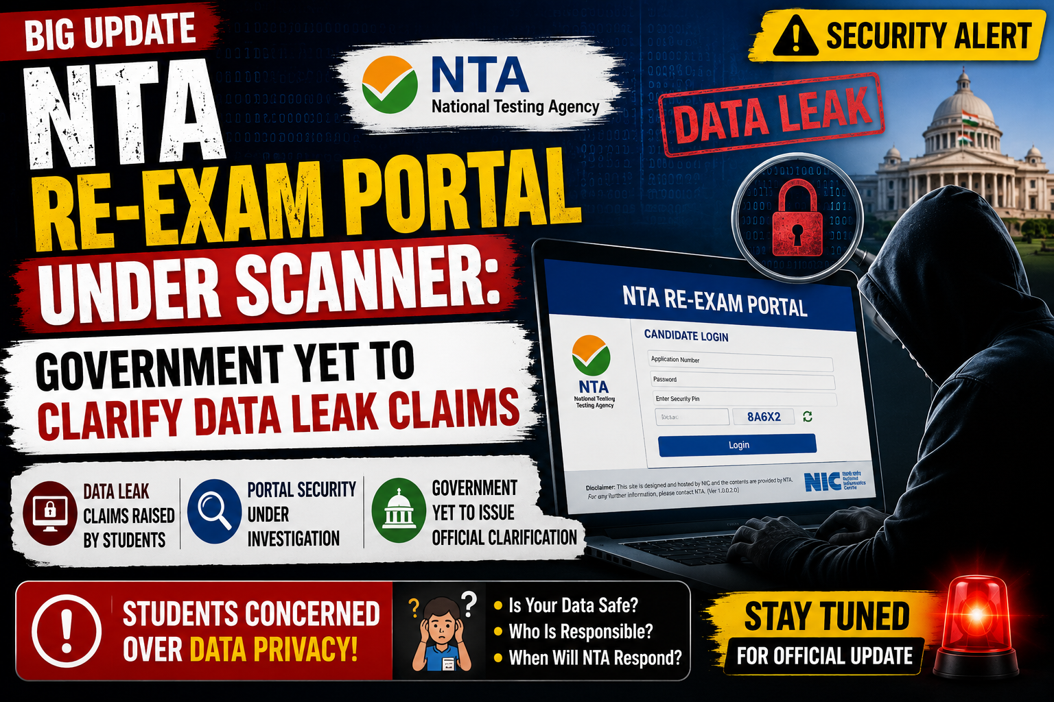 NTA Re-Exam Portal Under Scanner: Government Yet to Clarify Data Leak Claims